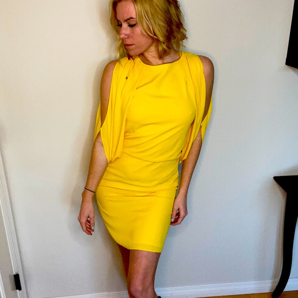Halstone heritage chiffon draped dress